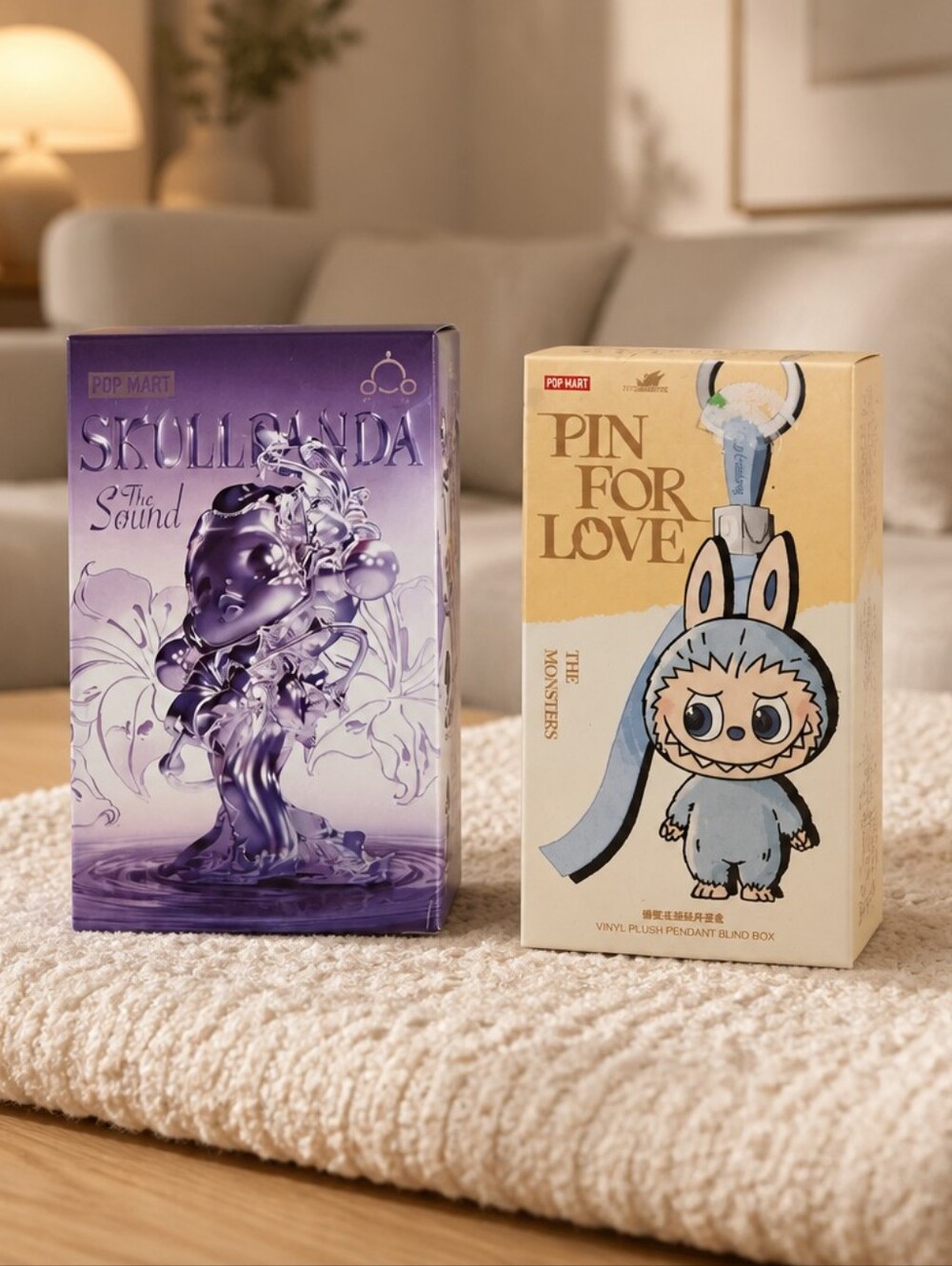 Pop Mart Skull Panda & Pin For Love Blind Box Set - Purple and Cream